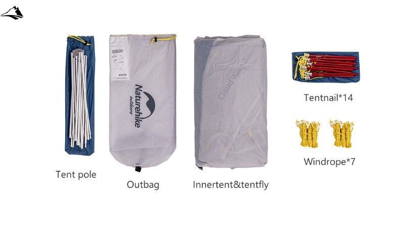 Намет Naturehike CloudUP-Wing 2 (2-х місний) 15D nylon NH19ZP083 Grey VG6927595743430 фото