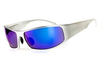 Окуляри захисні Global Vision BAD-ASS-1 Silver (G-Tech&trade; blue) дзеркальні сині в сріблястій металевій оправі 1БЕД1-СМ90 фото