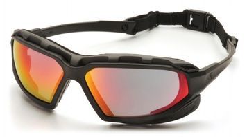 Окуляри захисні з ущільнювачем Pyramex Highlander-PLUS (sky red mirror) Anti-Fog, дзеркальні червоні 2ХАИЛ-92П фото