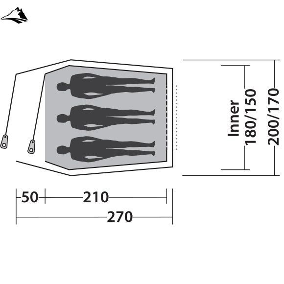 Намет тримісний Easy Camp Energy 300 Rustic Green (120389) SVA928900 фото