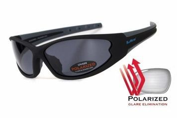 Окуляри поляризаційні BluWater Daytona-4 Polarized (gray) чорні з сірими дужками 4ДЕЙТ4-20П фото