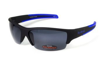 Окуляри поляризаційні BluWater Daytona-2 Polarized (gray) чорні в чорно-синій оправі 4ДЕЙТ2-Г20П фото