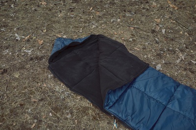 Спальний мішок з флісом ЗИМА (ковдра з капюшоном), 220*90см, Синій FS1807065 фото