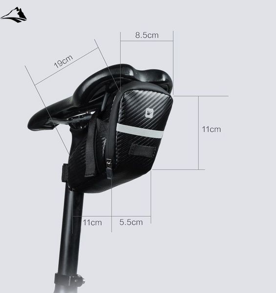 Велосумка підсідельна Rhinowalk 1л RK18558 Matte Black VGRW189 фото
