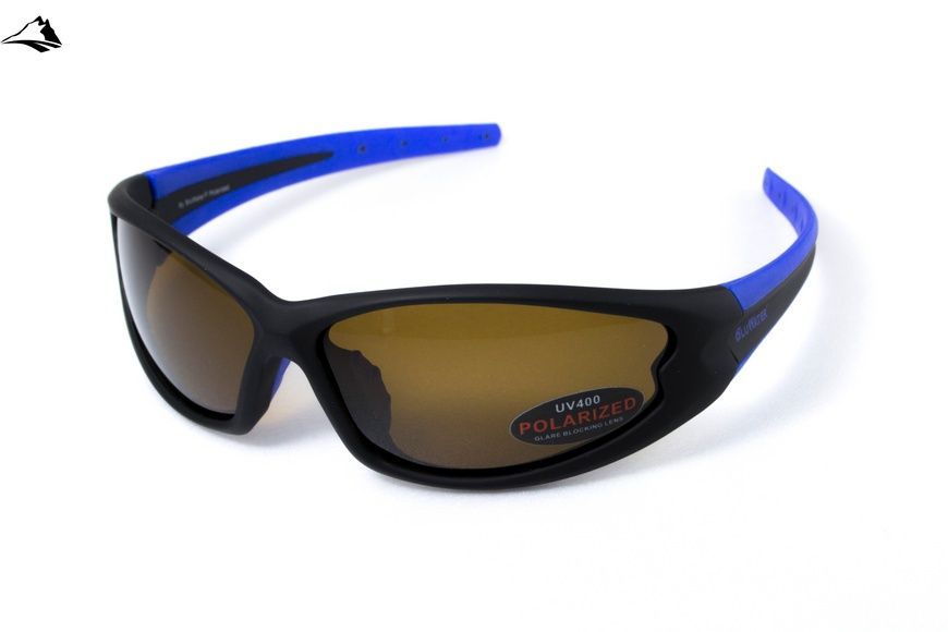 Окуляри поляризаційні BluWater Daytona-4 Polarized (brown) коричневі з синіми дужками 4ДЕЙТ4-Г50П фото
