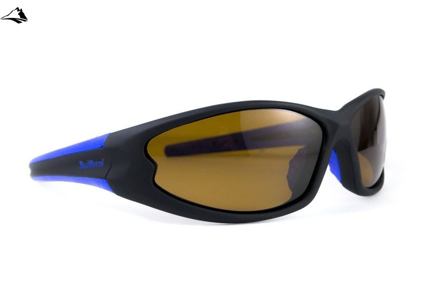 Окуляри поляризаційні BluWater Daytona-4 Polarized (brown) коричневі з синіми дужками 4ДЕЙТ4-Г50П фото