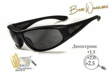 Окуляри біфокальні поляризаційні (захисні) BluWater Winkelman-2 polarized (+1.5 bifocal), (gray) чорні 4ВИН2БИФ-Д1.5 фото