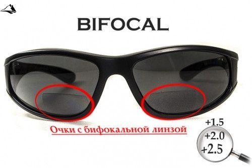 Окуляри біфокальні поляризаційні (захисні) BluWater Winkelman-2 polarized (+1.5 bifocal), (gray) чорні 4ВИН2БИФ-Д1.5 фото