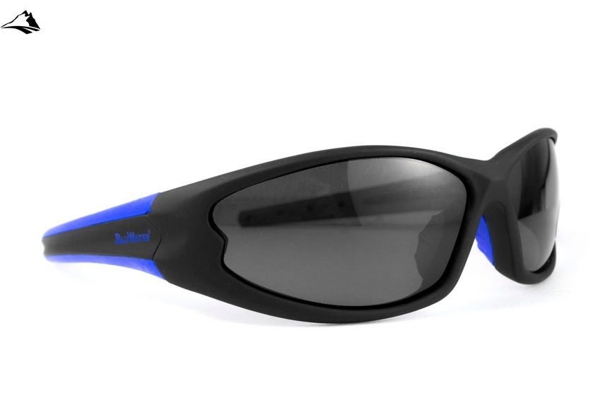 Окуляри поляризаційні BluWater Daytona-4 Polarized (gray) чорні з синіми дужками 4ДЕЙТ4-Г20П фото